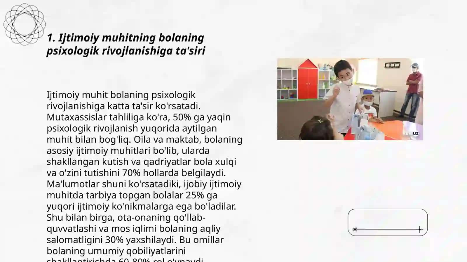 Bolaning jismoniy va aqliy rivojlanishiga ijtimoiy muhitning tasiri 3