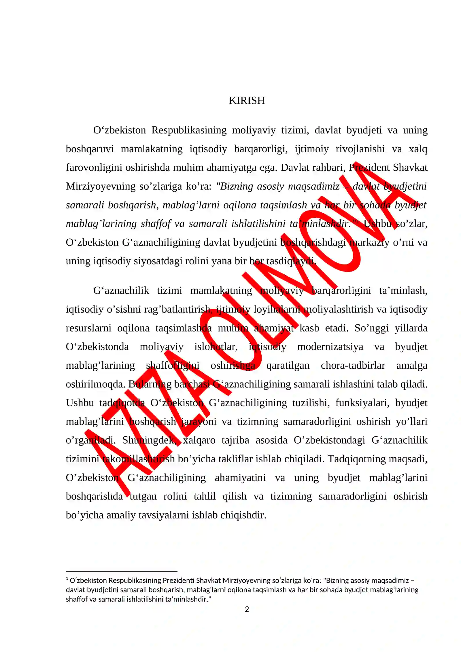 Oʻzbekiston respublikasi gʻaznachiligi, uning budjet mablagʻlarini boshqarishdagi ahamiyati 3