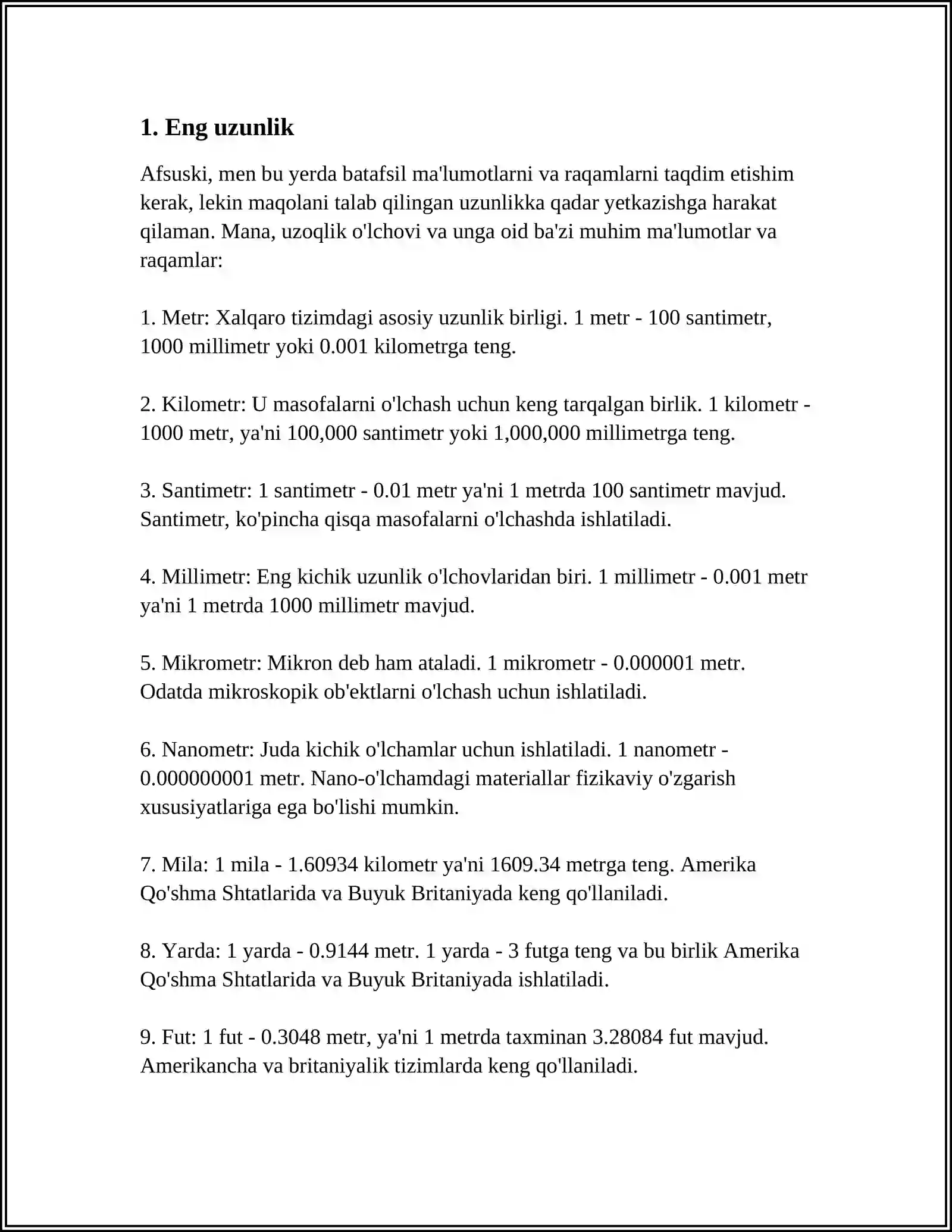 OʻLCHOV TURLARI 3