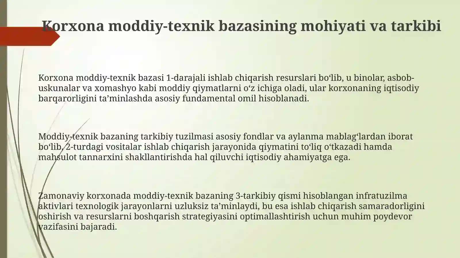 Korxona moddiy-texnik bazasi 3