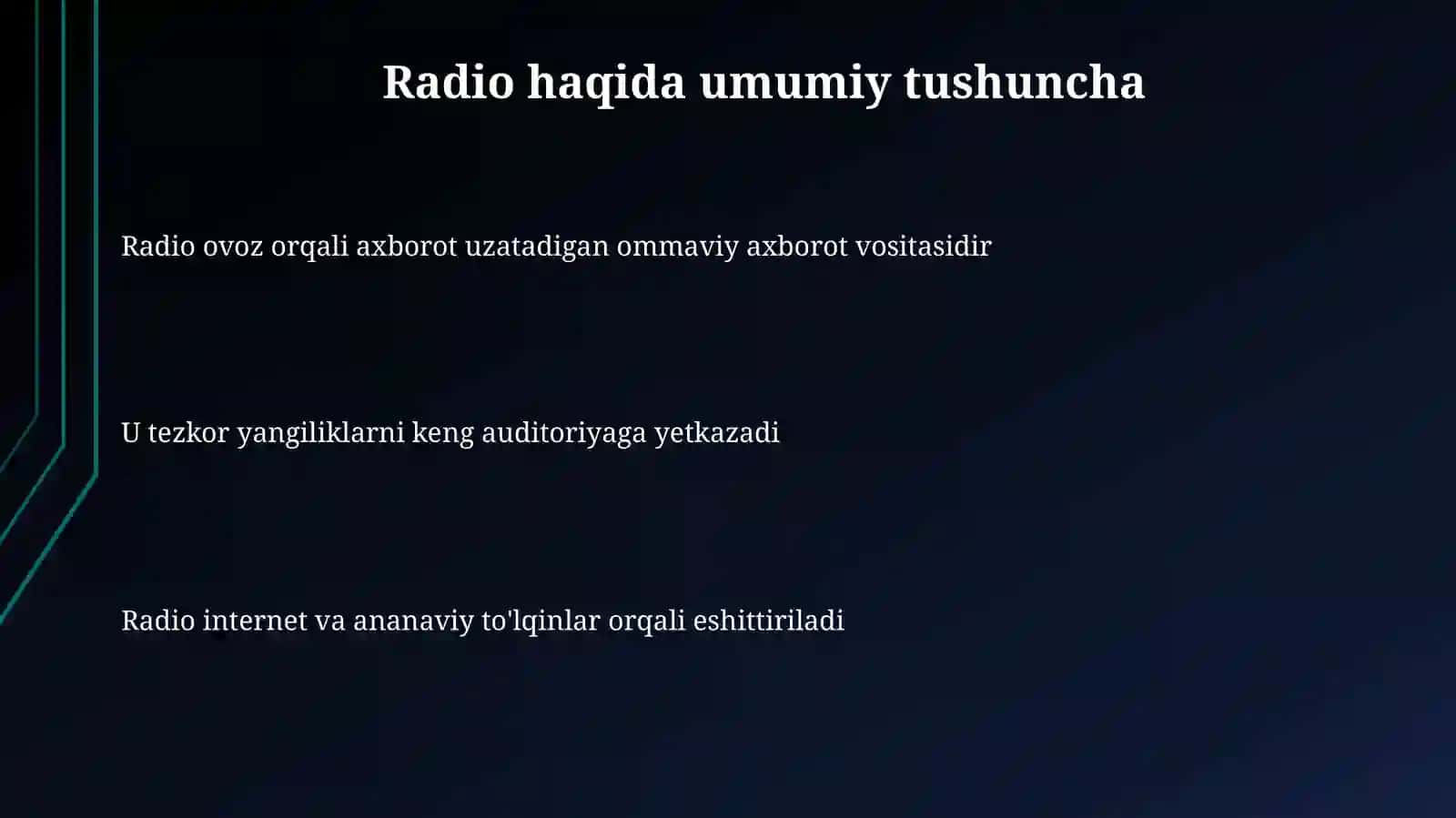 Radio va televideniya tezkor ommaviy axborot vositalari 3