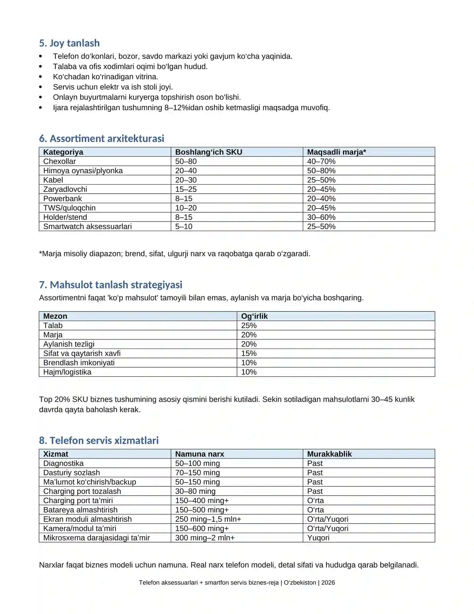 Biznes reja. Telefon_aksessuarlari_servis_biznes_reja_Uzbekiston_2026 3