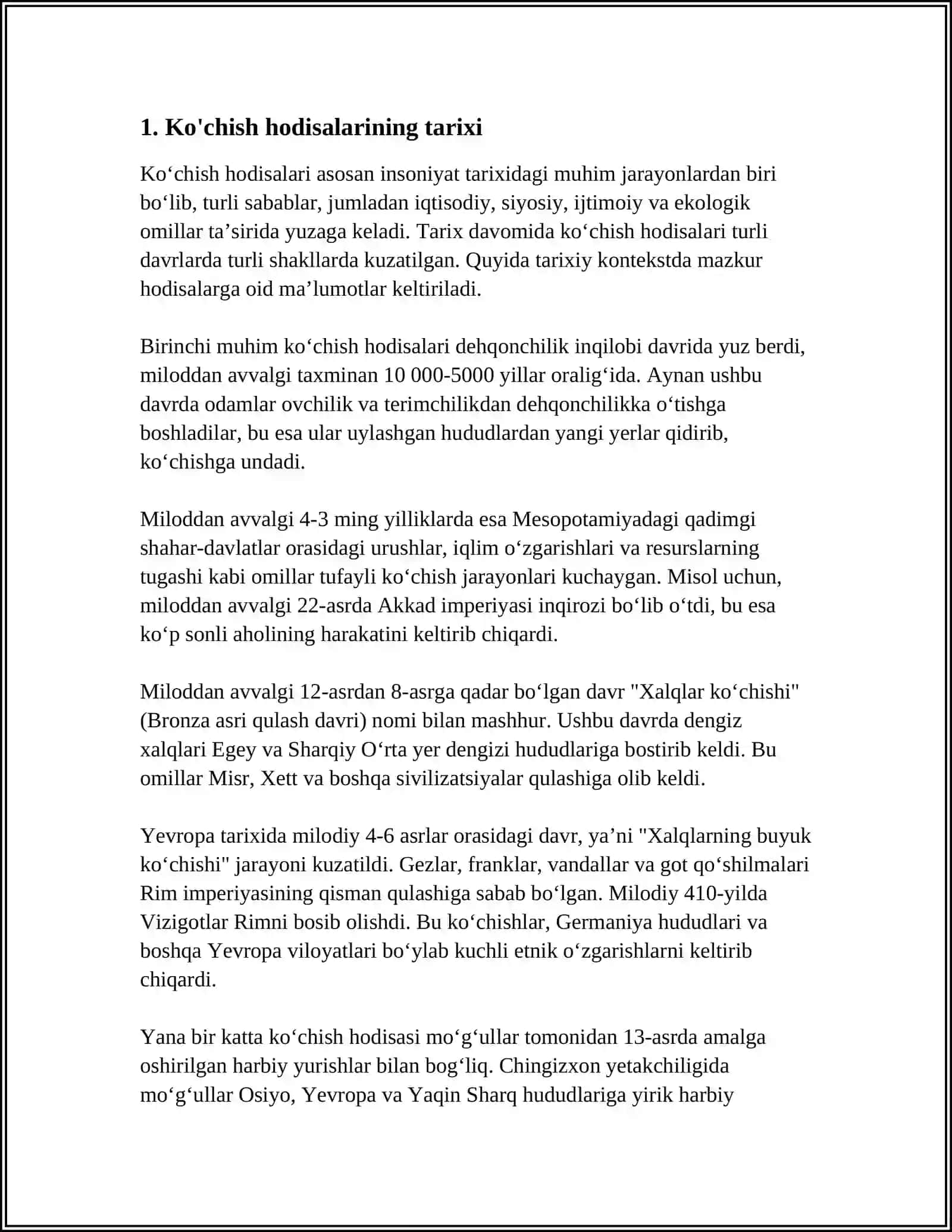 KOʻCHISH HODISALARI HAQIDA UMUMIY TUSHUNCHA 3
