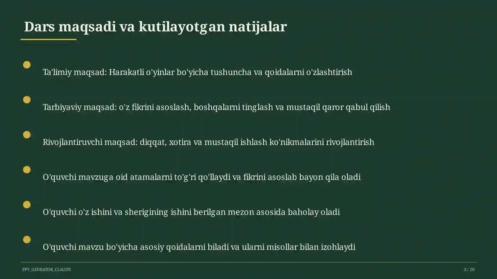 Harakatli o'yinlar (1-sinf) 3