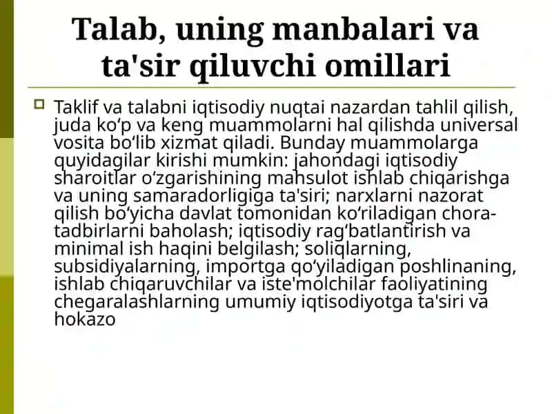 Talab va taklif tahlili asoslari 3