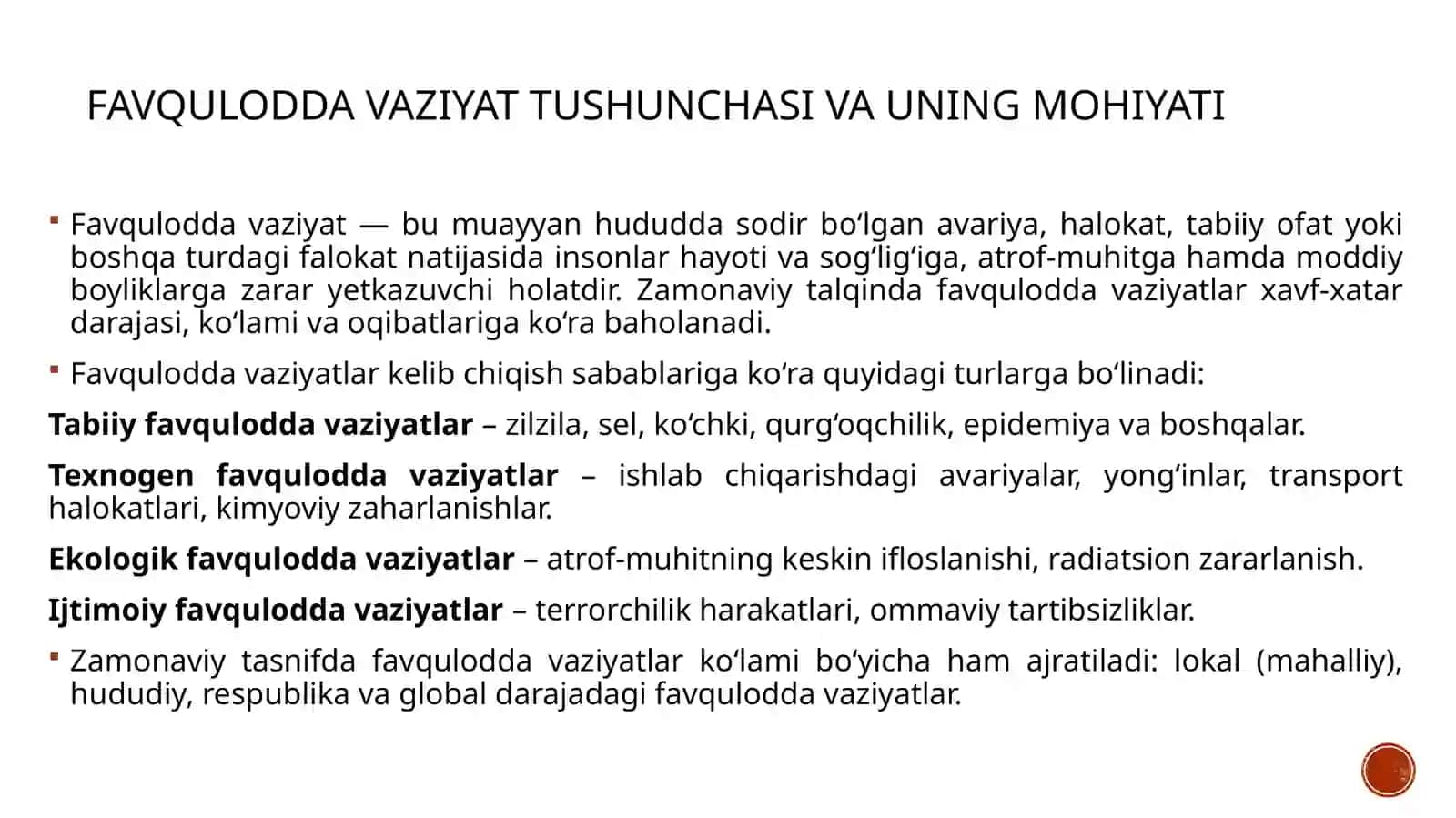 Favqulod va ekstremal vaziyatlar 3
