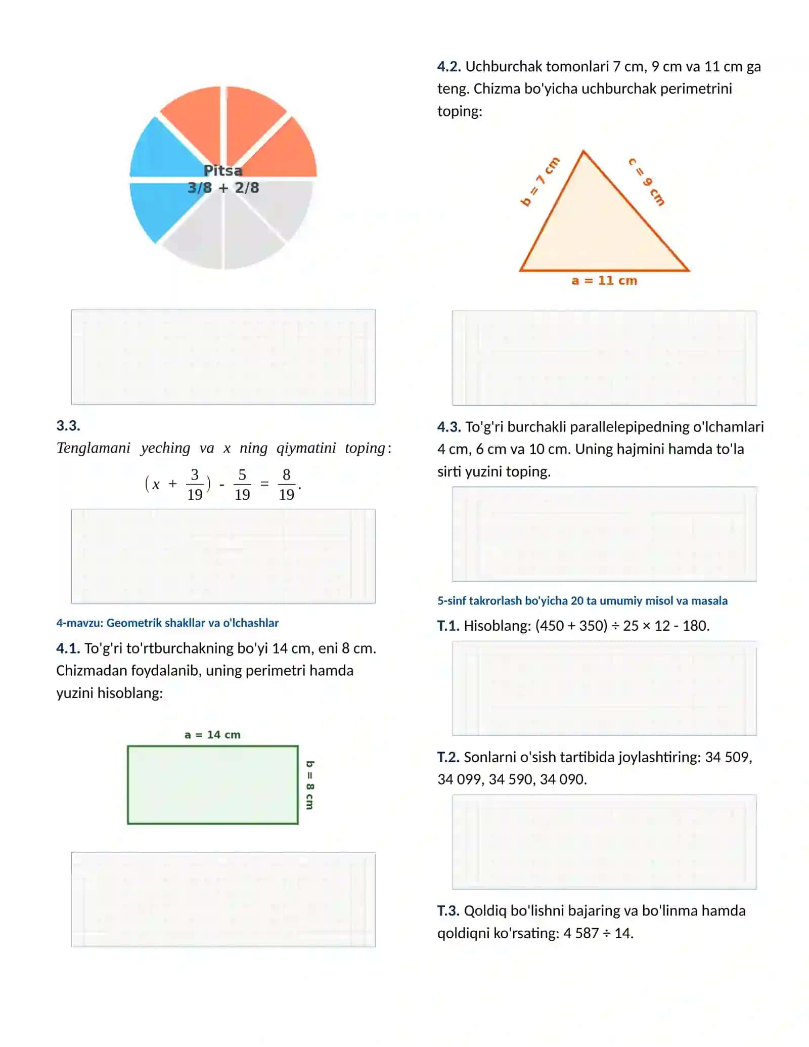 6-SINF MATEMATIKA: MAVZULASHTIRILGAN TOPSHIRIQLAR DAFTARI, YANGI DARSLIK ASOSIDA 3