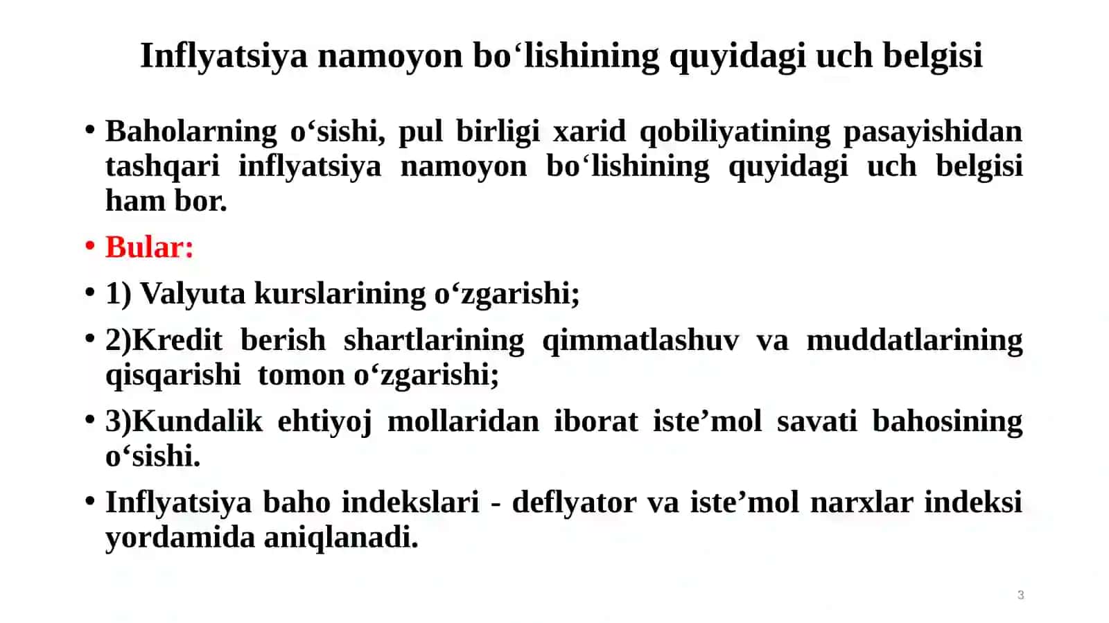 INFLYATSIYA VA INFLYATSIYAGA QARSHI SIYOSAT 3