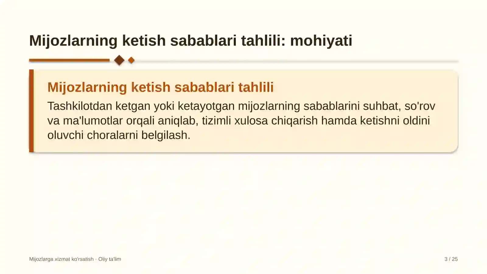 tovar xomashyo birjasida mijozlarning ketish sabablarini tahlil qilish 6115 3
