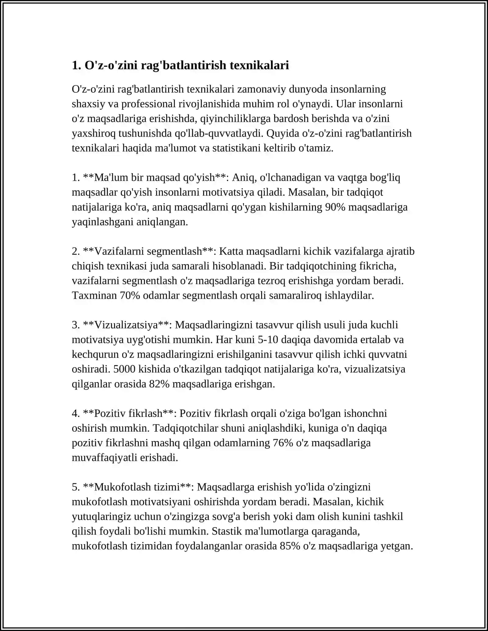 MUSTAQIL ISH Mavzu: MOTIVATSIYA 3