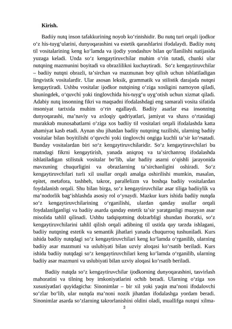 Badiiy nutqda so‘z kengaytiruvchilar 3