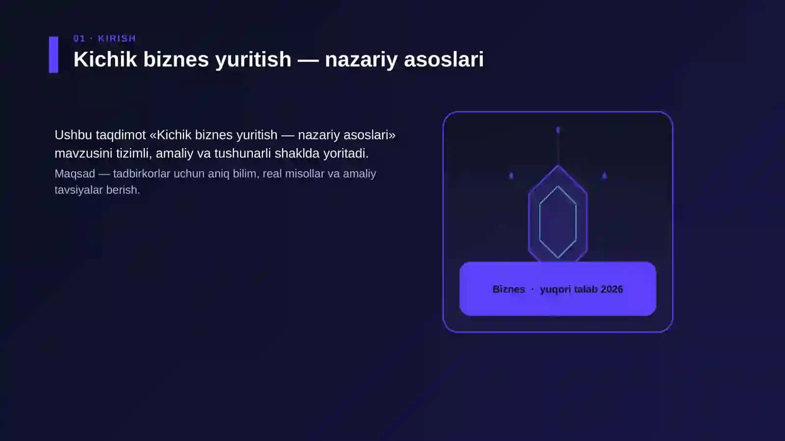 Kichik biznes yuritish — nazariy asoslari 3