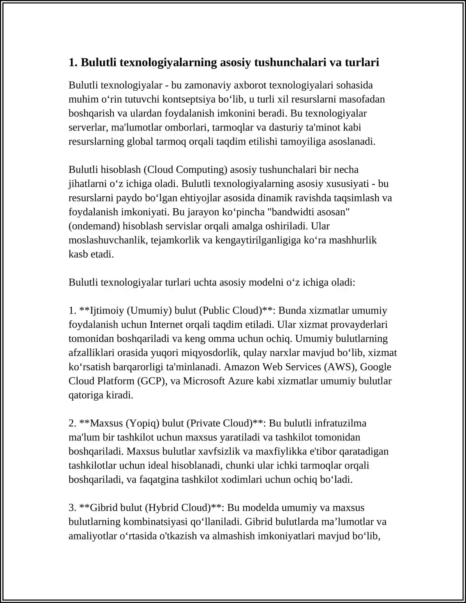 BULUTLI TEXNOLOGIYALARDAN FOYDALANISH 3