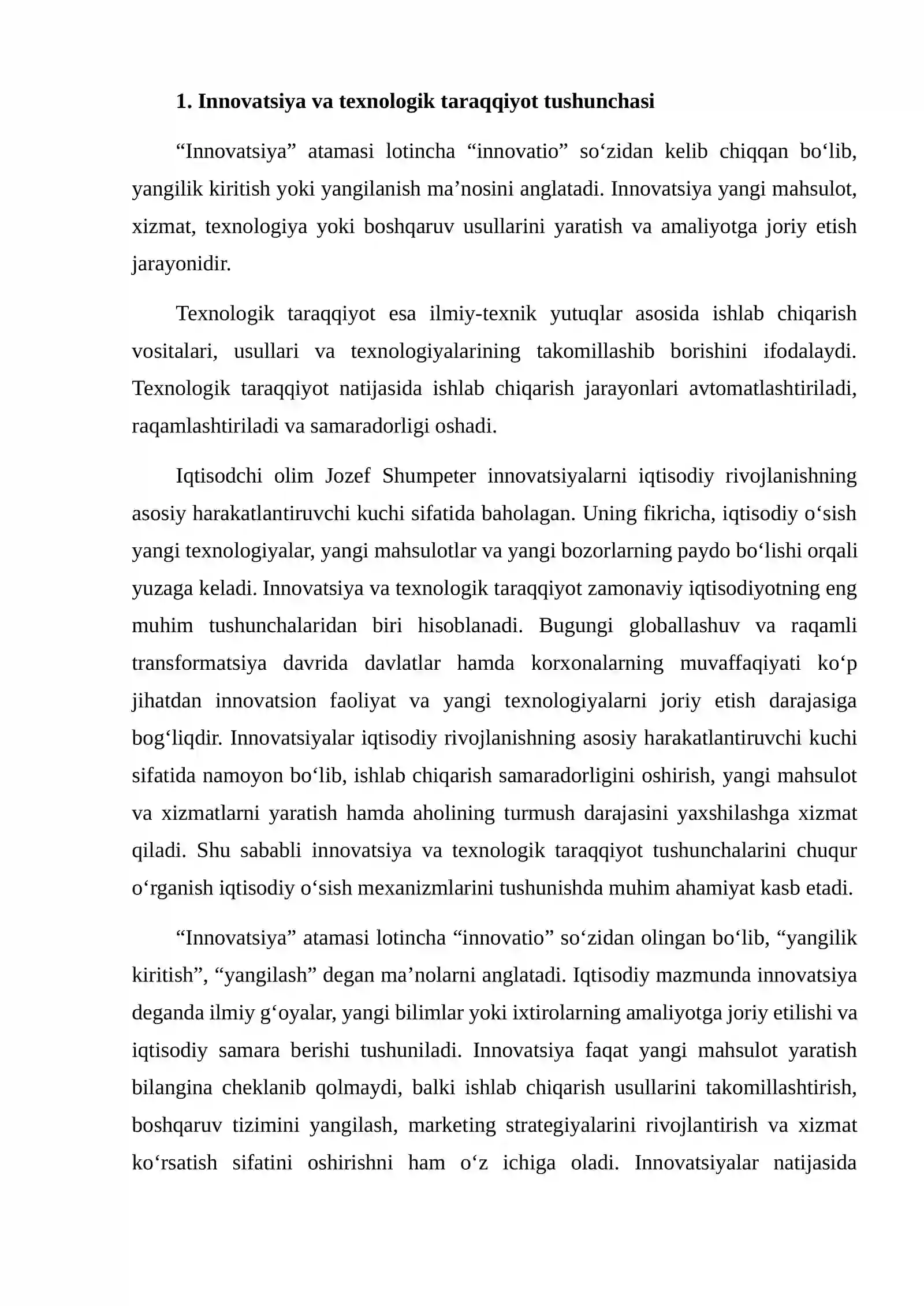 Innovatsiyalar va texnologik taraqqiyotning iqtisodiy o‘sishdagi rolini tahlil qilish 3