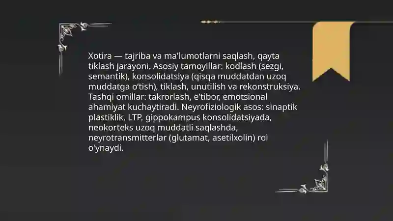 Xotira haqida tushuncha va uning nerv-fiziologik asosi 3
