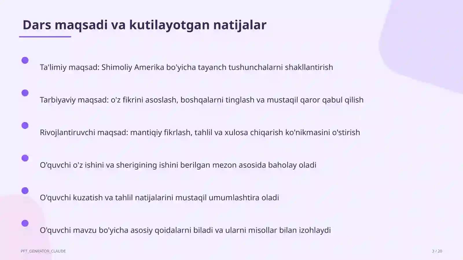 Shimoliy Amerika (7-sinf) 2