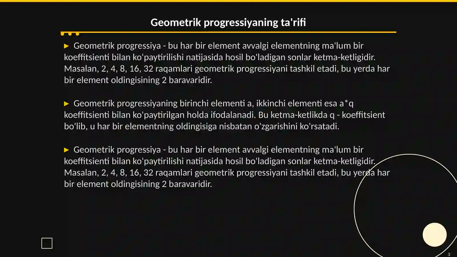 Geometrik progressiya 3