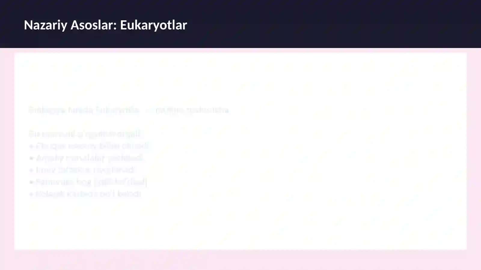 BIOLOGIYA Hujayra tuzilishi O'qituvchilar va talabalar uchun dars ishlanma 3