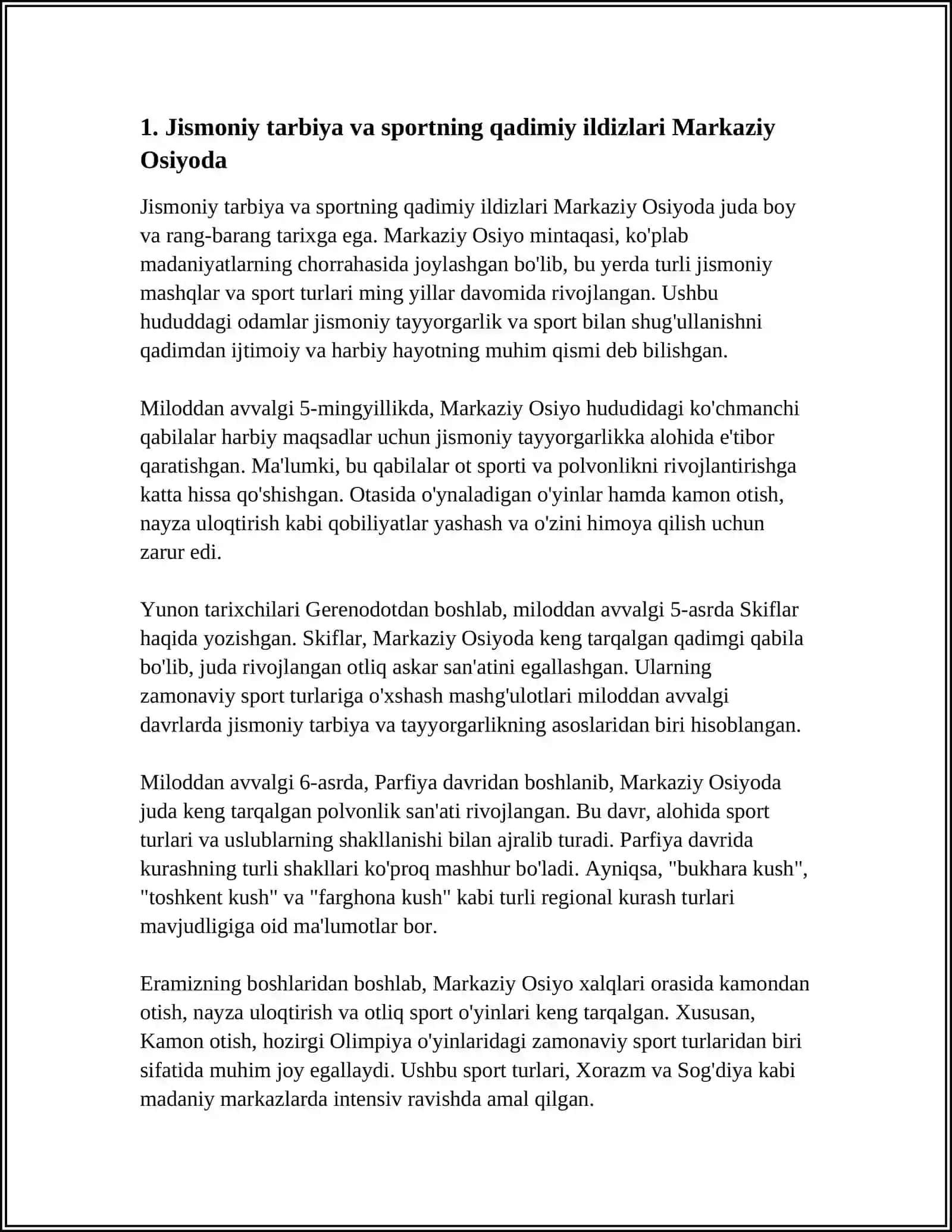Jismoniy tarbiya va sportning qadimiy ildizlari Markaziy Osiyoda 3