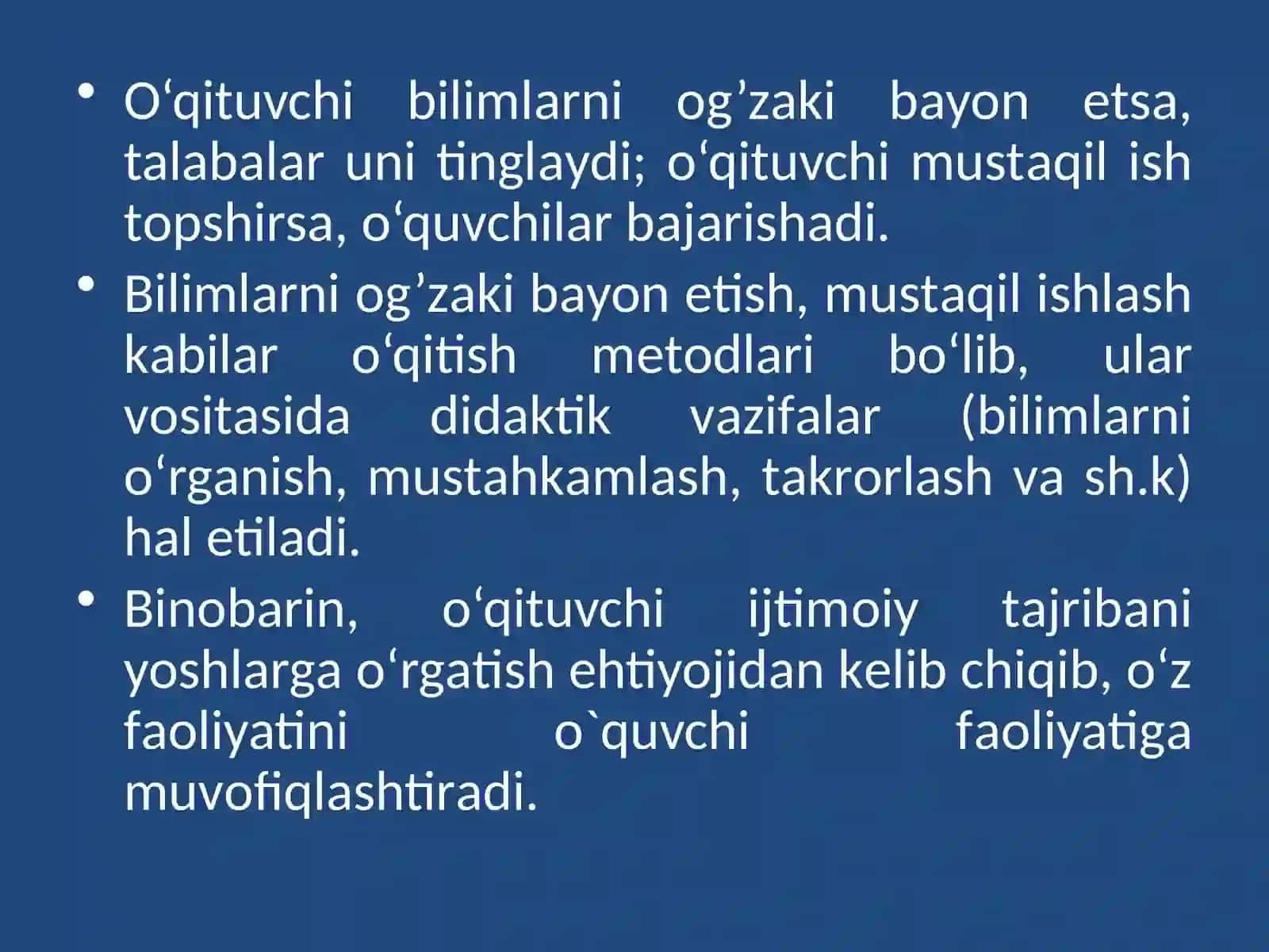 O'qitishning ko'rgazma metodlarini optimal qo'llash usullari 3