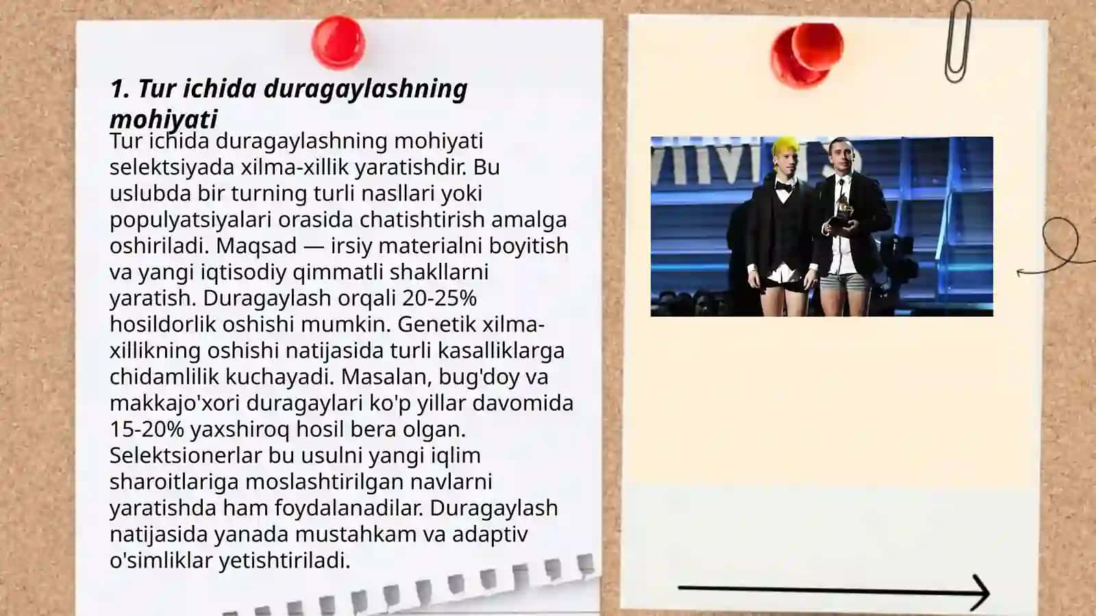 Tur ichida va turlararo duragaylash. Geterozis 3