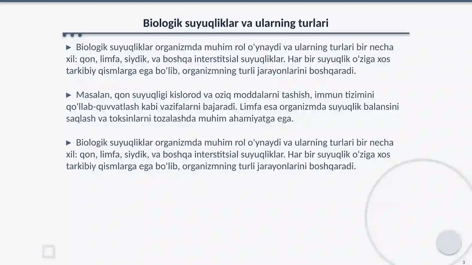 Biologik suyuqliklarning elektr o‘tkazuvchanligi 3