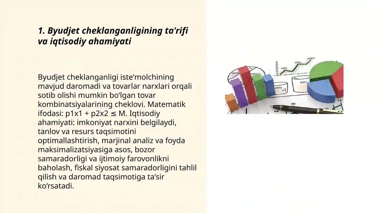 Byudjet cheklanganligi va byudjet tenglamasi 3