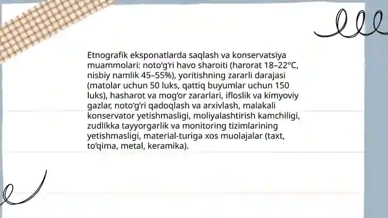 Etnografik muzeylarni namoyish etishda zamonaviy muammolar 3
