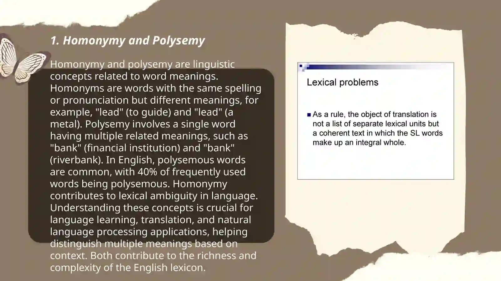 Lexical problems in Translation theory 3