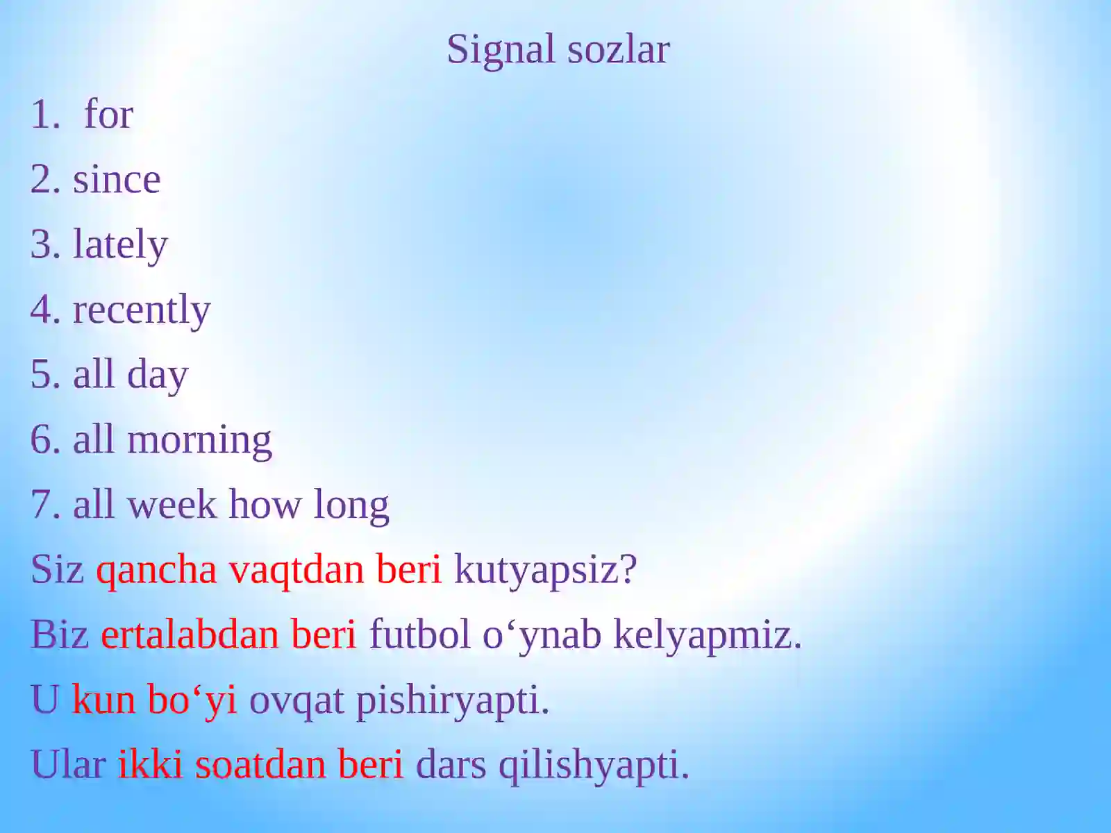 present perfect continous 3