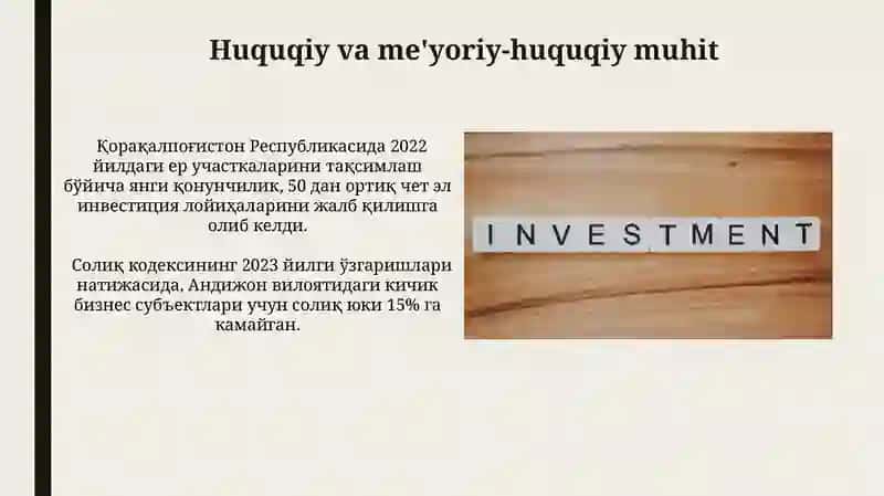 Investitsiya muhiti va uni belgilovchi omillar 3
