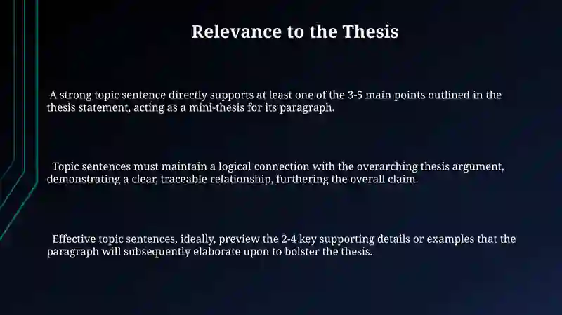 Features of topic sentance 3