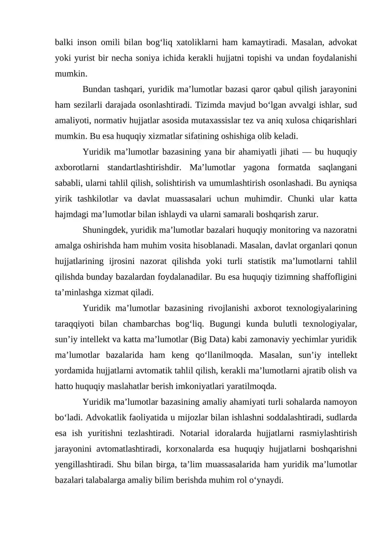 Yuridik operatsiyalar uchun ma'lumotlar bazasini yaratish 3