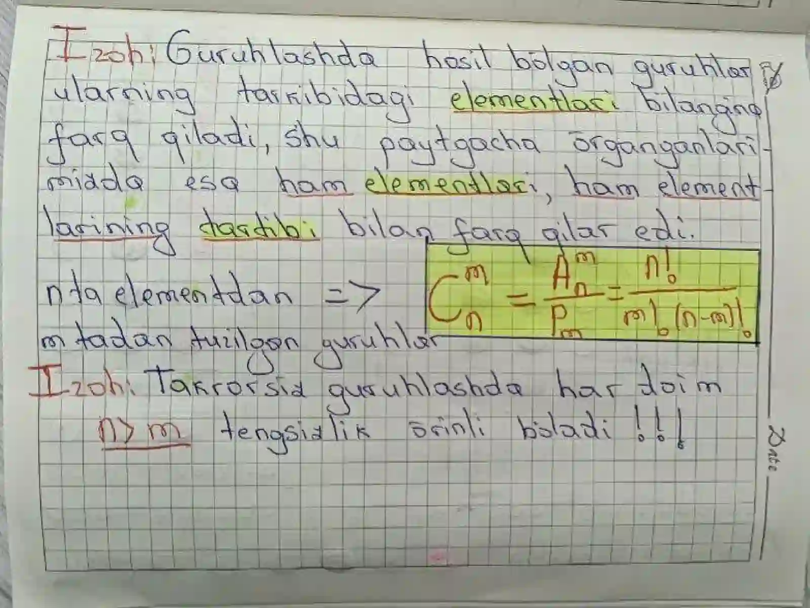 KOMBINATORIKA ELEMENTLARI 3