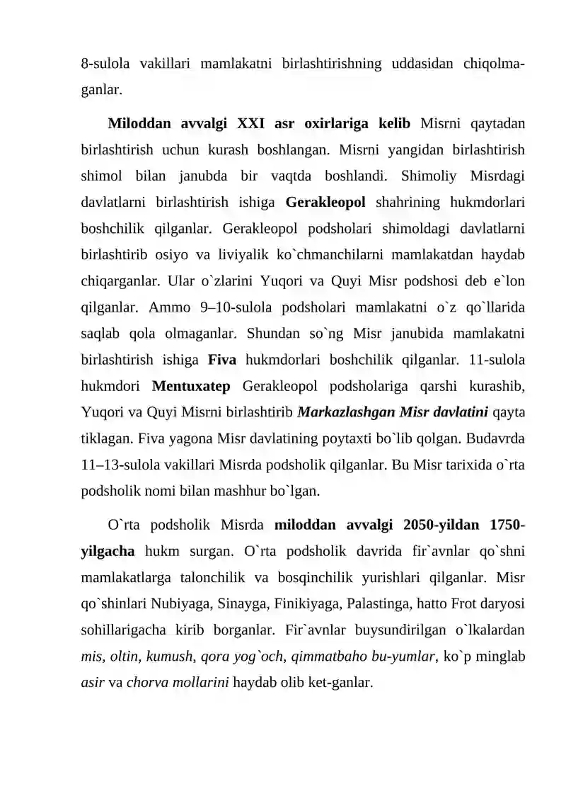 Misrning Giksoslar davridagi hayoti 3