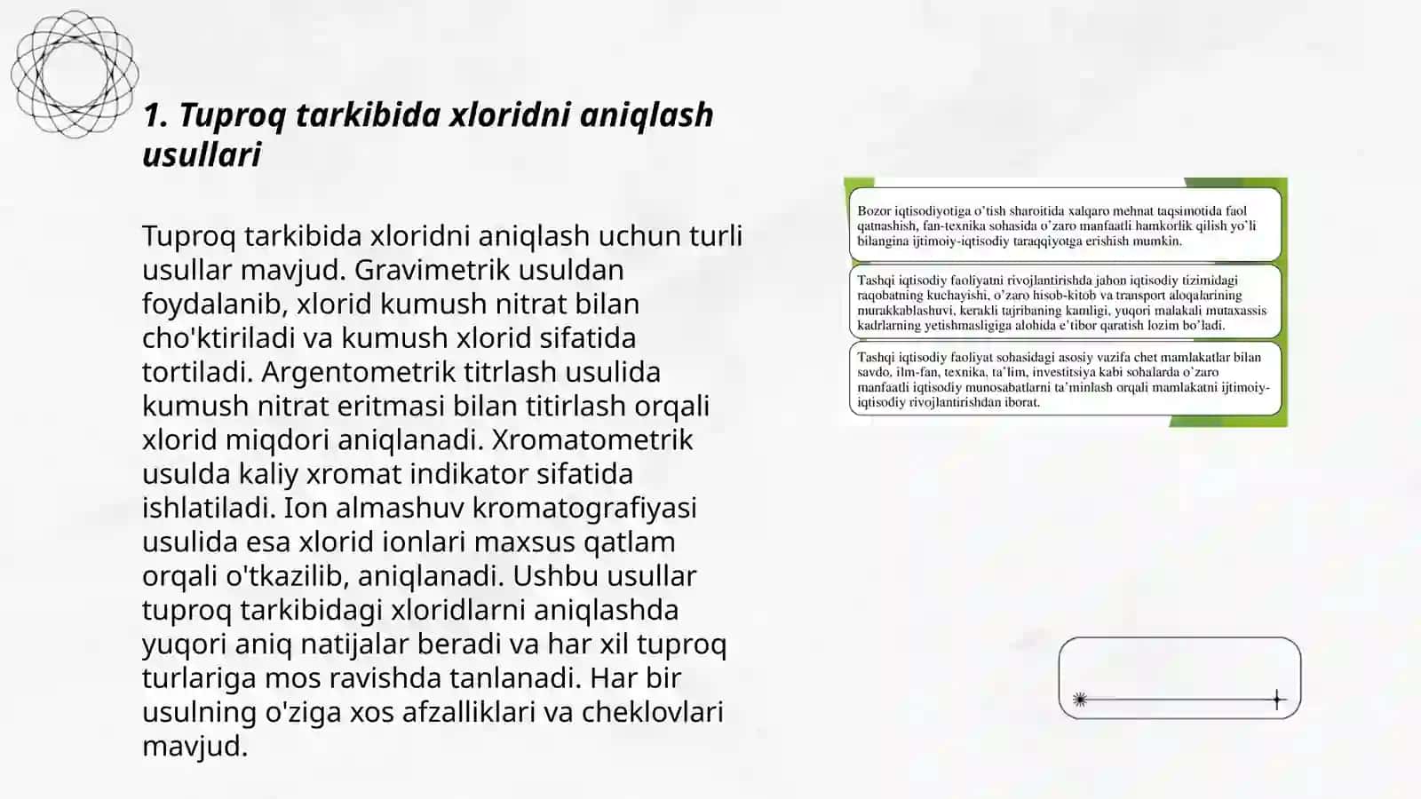 Tuproq tarkibida xloridni aniqlash usullari 3