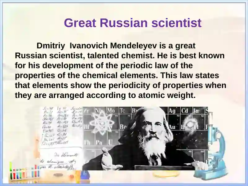 The table of Mendeleyev 3