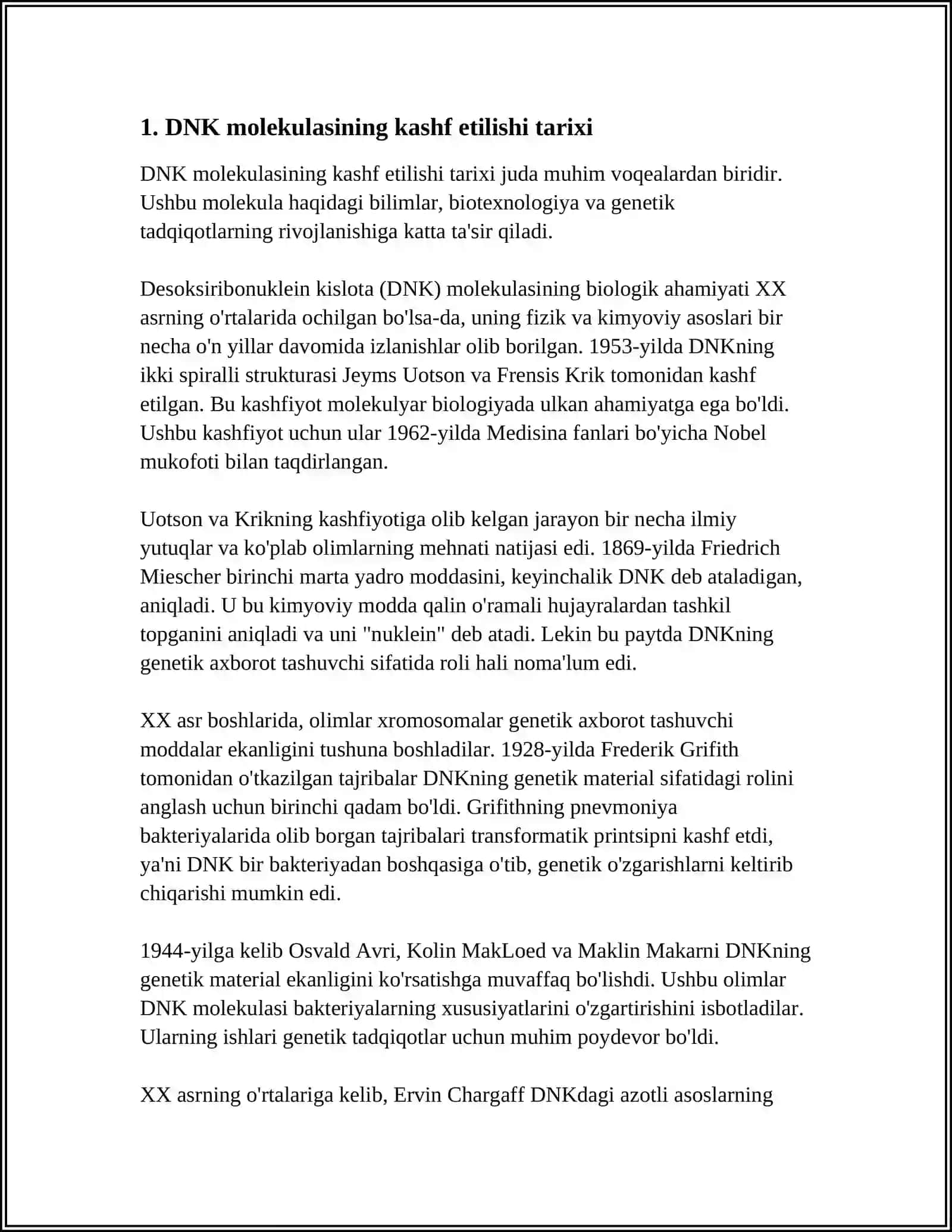 DNKA MOLEKULASI FUNKSYASINING KASHF ETILISHI 3