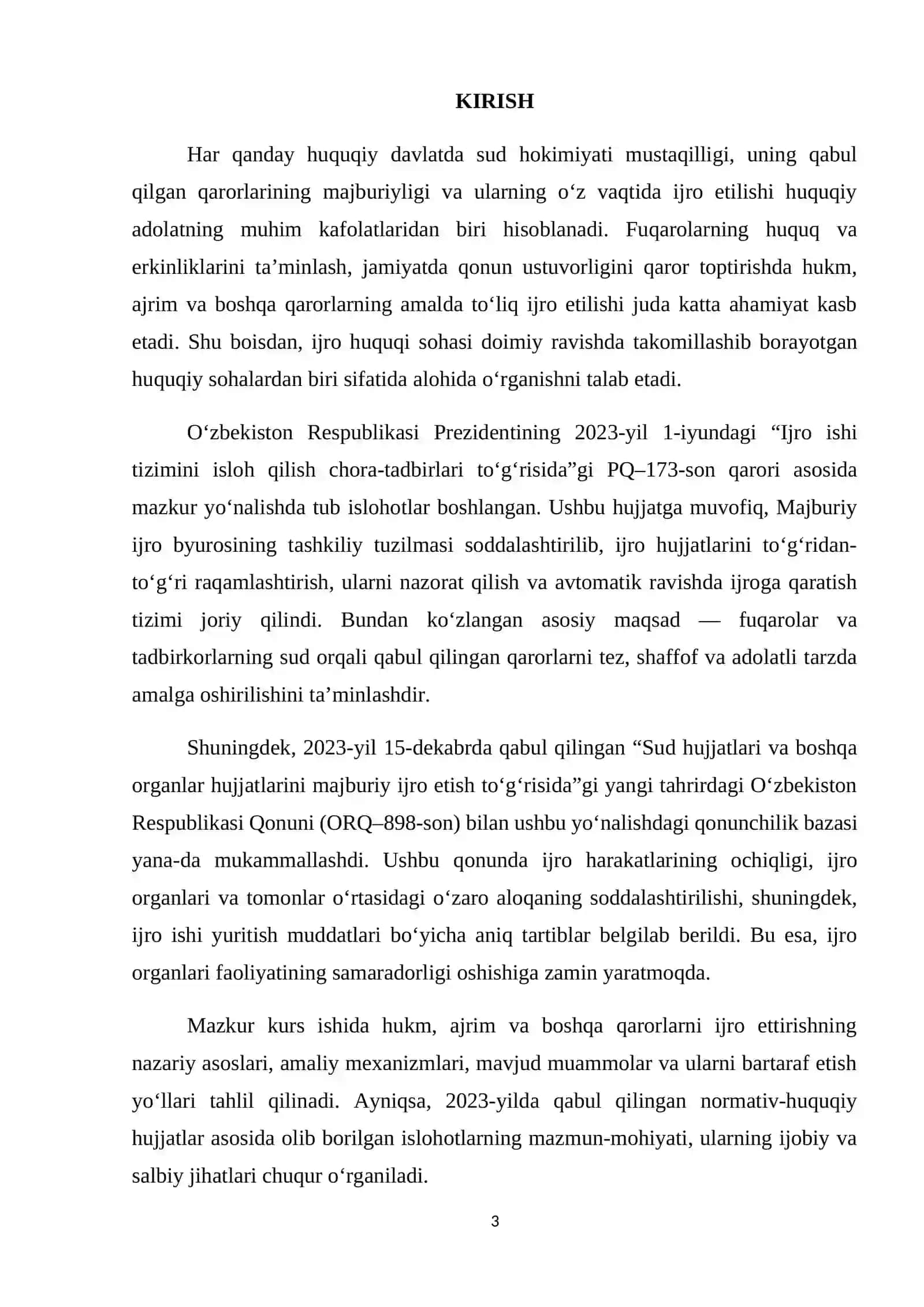 Jinoyat protsessual huquqi fanidan tayyorlagan KURS ISHI 3
