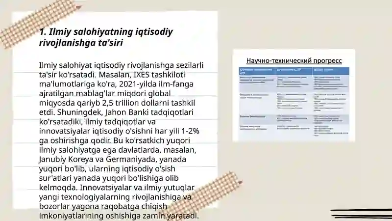 Ilmiy va ta'lim salohiyati iqtisodiy rivojlanish omili 3