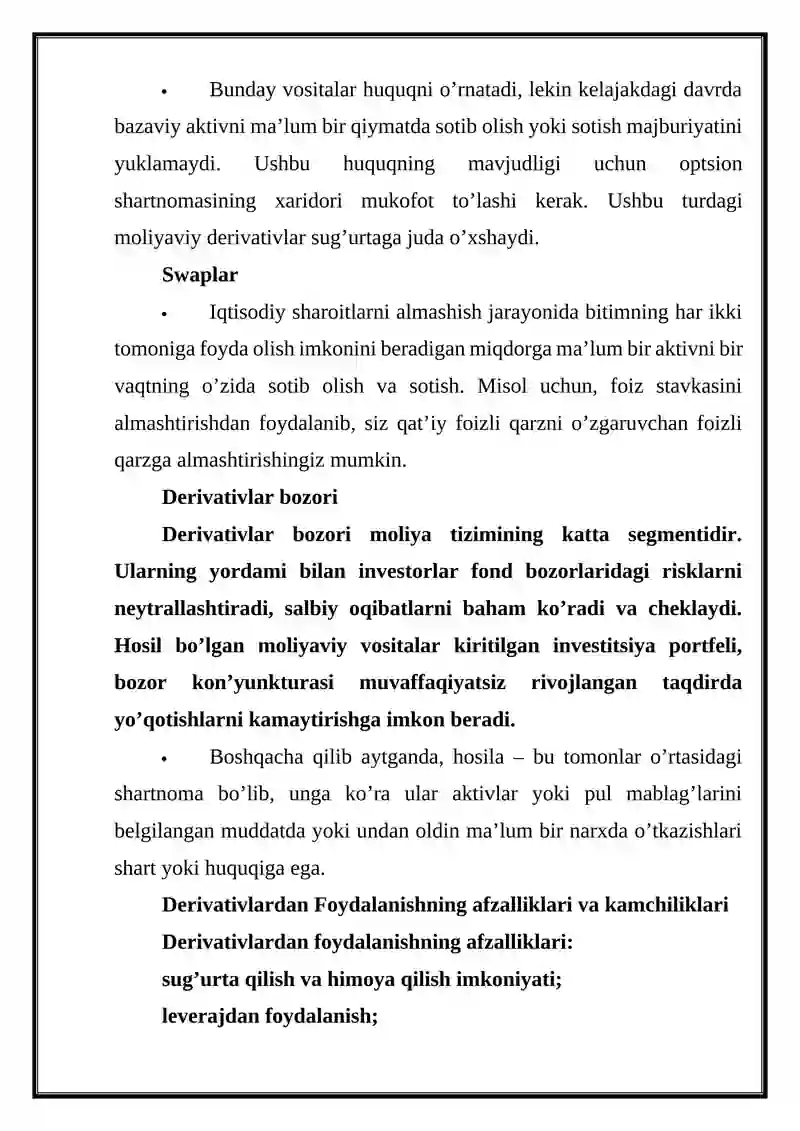 Derivativlar 3
