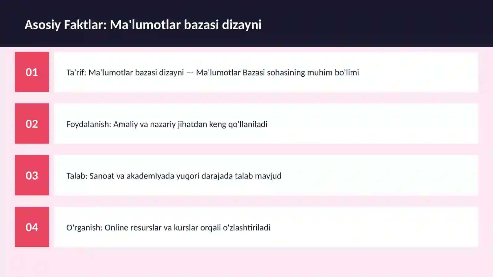 DASTURLASH | MA'LUMOTLAR BAZASI 3
