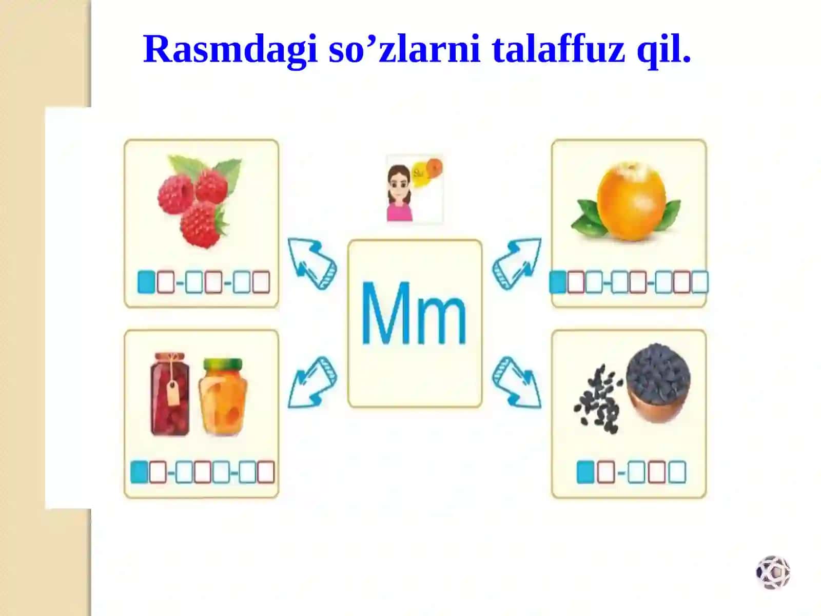 Alifbe fanidan “Mm tovushi va Mm harfi ” mavzusi asosida dars taqdimoti 3