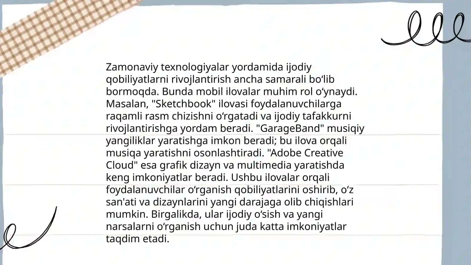 IJODIY QOBILIYATLARINI SHAKLLANTIRISHDA APPLIKATSIYANING OʻRNI 3