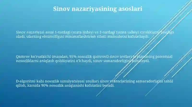 Elektron qurilmalarni sinov nazariyasi asoslari 3