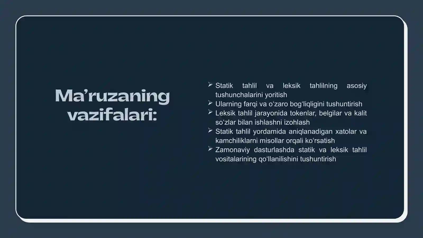 Dasturkodlarinistatikvaleksiktahlili 3