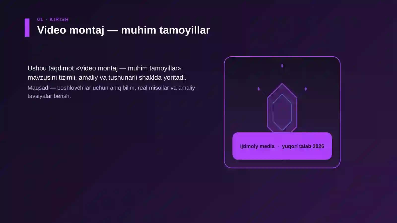 Video montaj — muhim tamoyillar 2