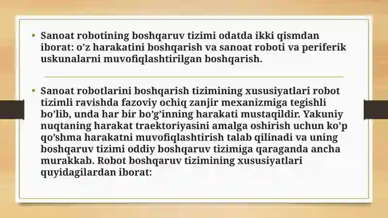 Oddiy ishlab chiqarish robotini dasturlash va boshqarish 3