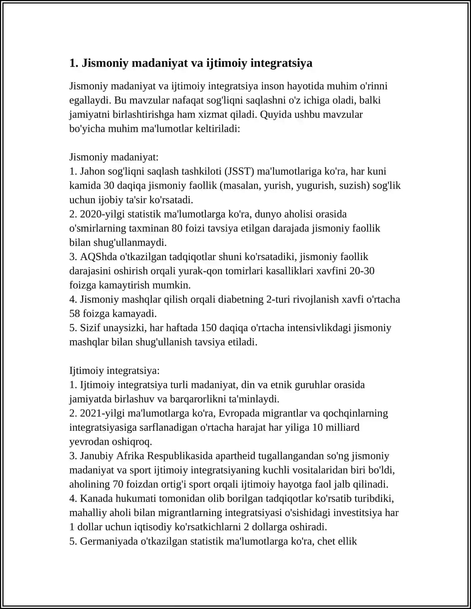 Jismoniy madaniyatning ishtimoiy va oziga xos funktsiyalari 3