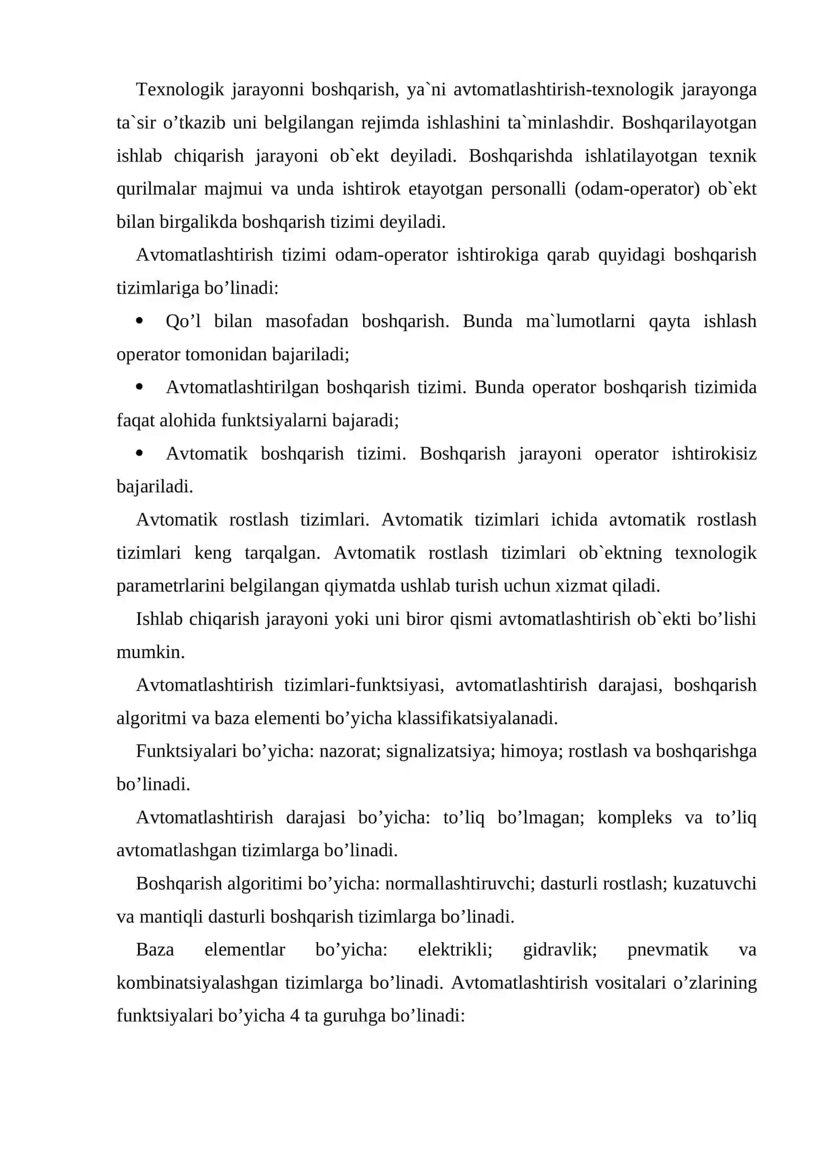 Avtomatlashtirish to’g’risida umumiy tushunchalar 3